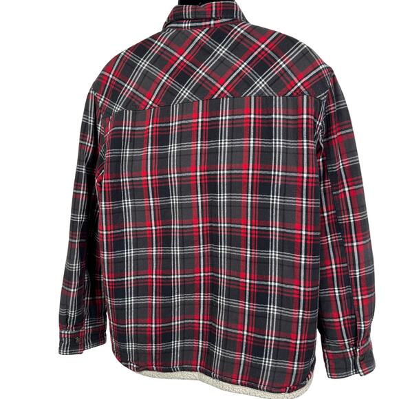 Big Mac JCPenney Fleece Plaid Snap Work Jacket Mens L Vintage Preppy - Picture 2 of 7